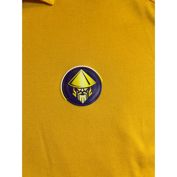 Elevate Men’s Polo Shirt Large Yellow Short Sleeve Performance Golf Casual Logo - Picture 7 of 13